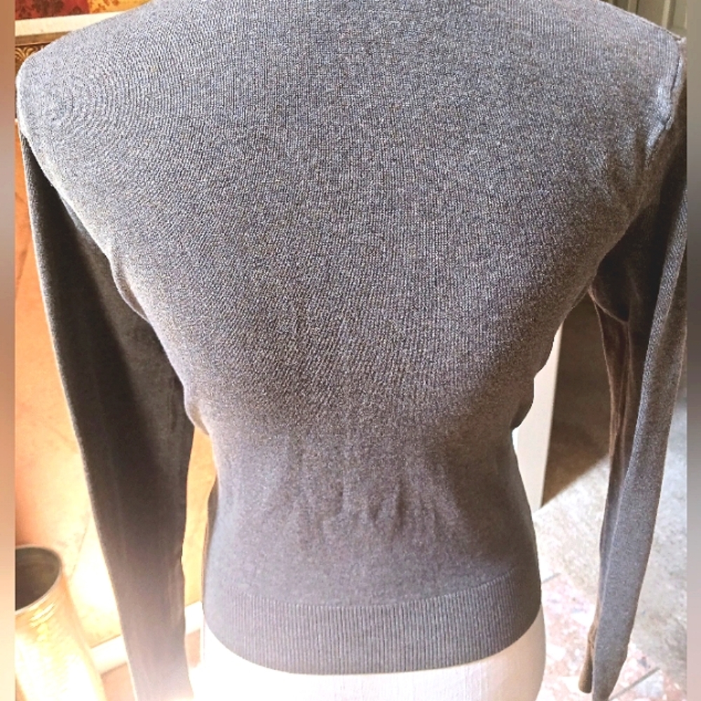 H&M Button Down Long Sleeve Cardigan Grey Size Medium - Picture 3 of 7